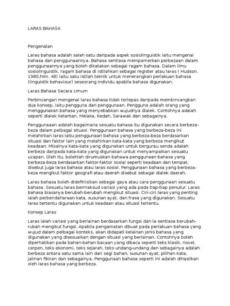 Pendapat Tokoh Laras Bahasa Resipi Pdf